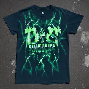 Billie Eilish Official Merch Green Lightning Black T-Shirt Women's Size Small